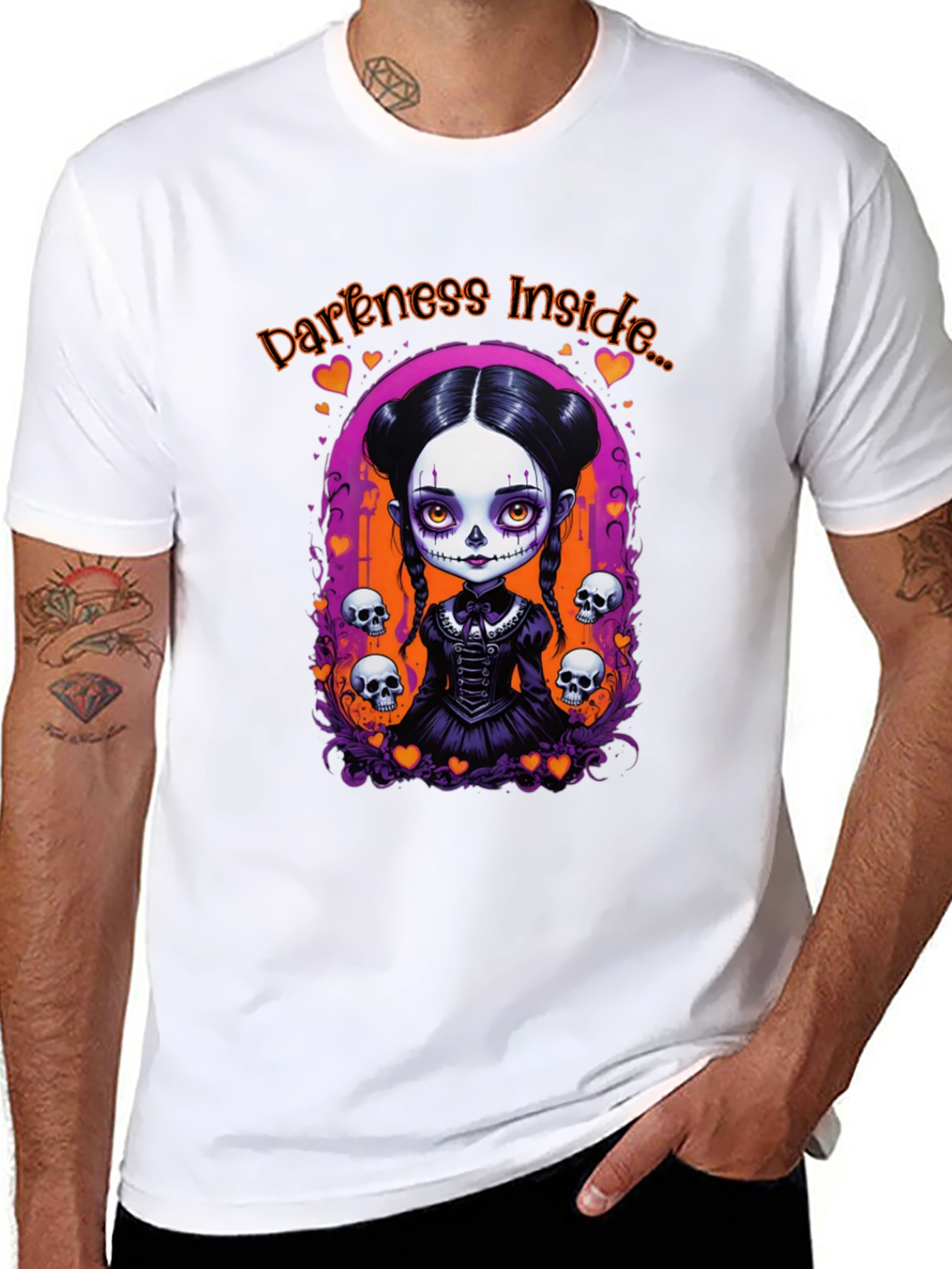 Camiseta Negra: Miércoles Addams - Oscuridad Interior
