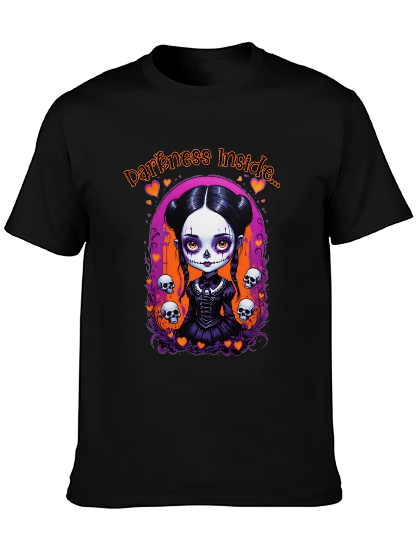Camiseta Negra: Miércoles Addams - Oscuridad Interior