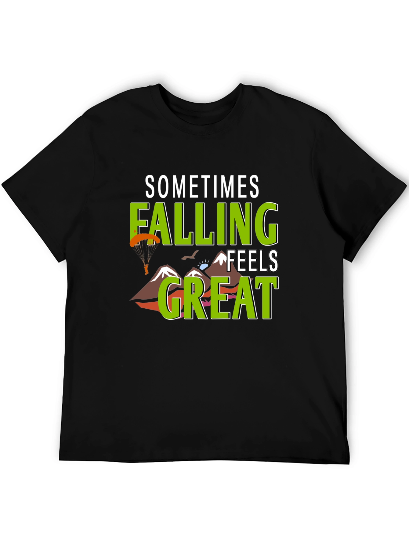 Camiseta Negra Sometimes Falling Feels Great
