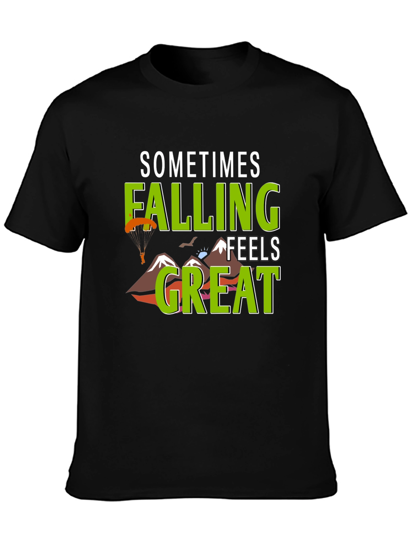 Camiseta Negra Sometimes Falling Feels Great