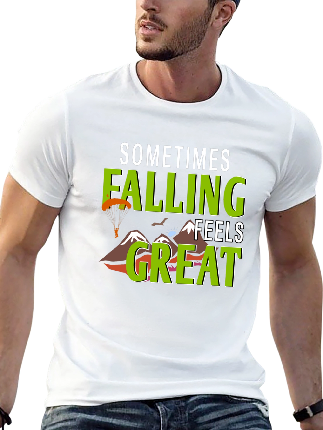 Camiseta Negra Sometimes Falling Feels Great