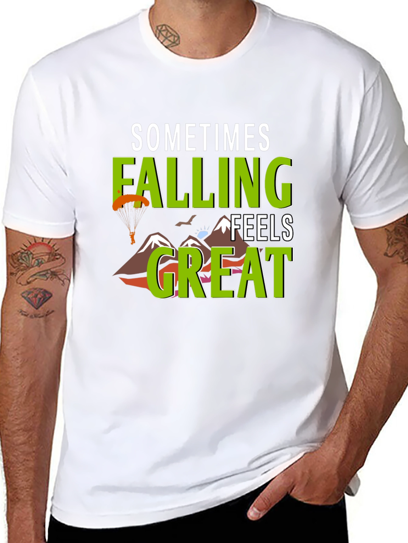 Camiseta Negra Sometimes Falling Feels Great