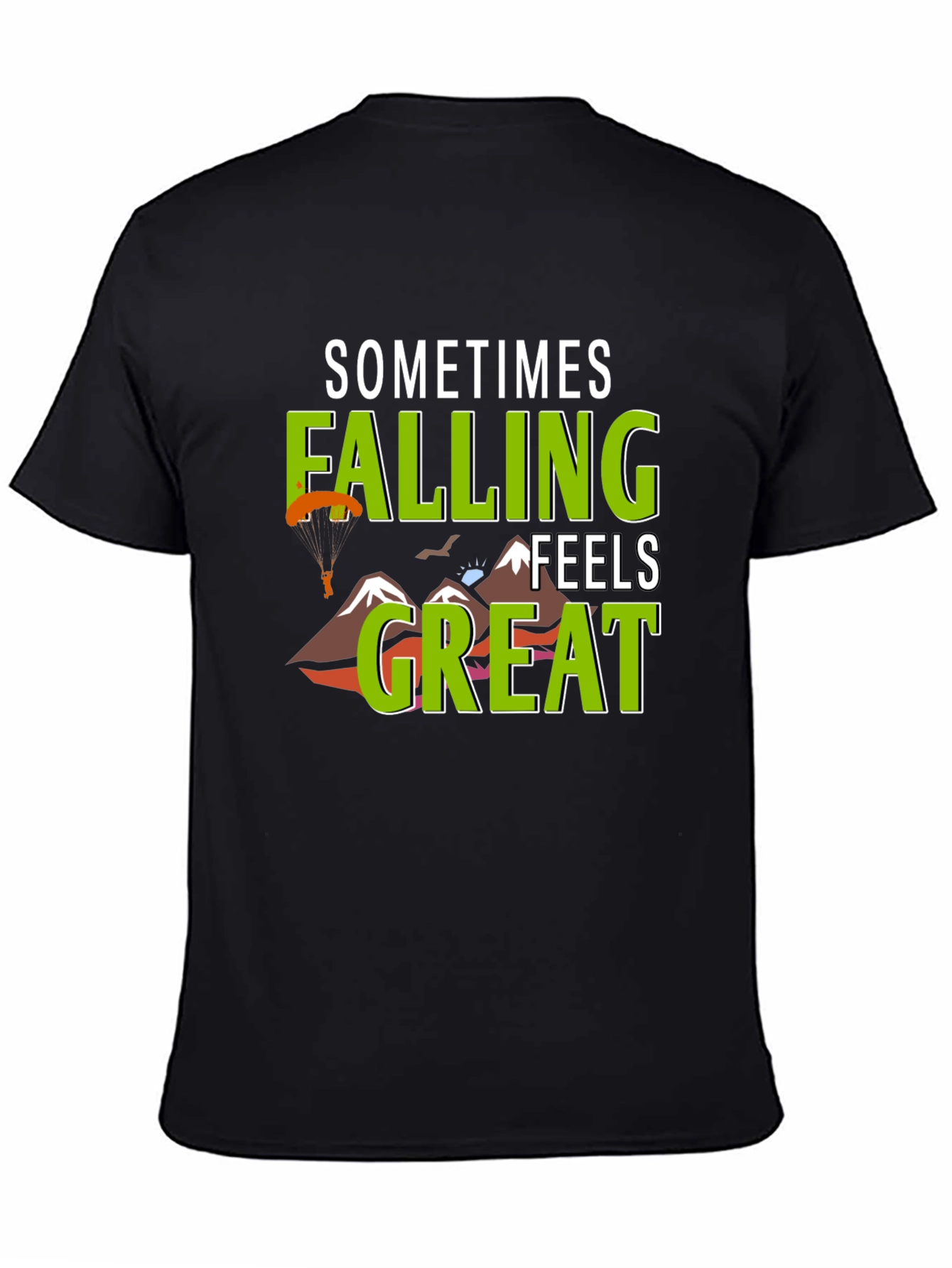 Camiseta Negra Sometimes Falling Feels Great