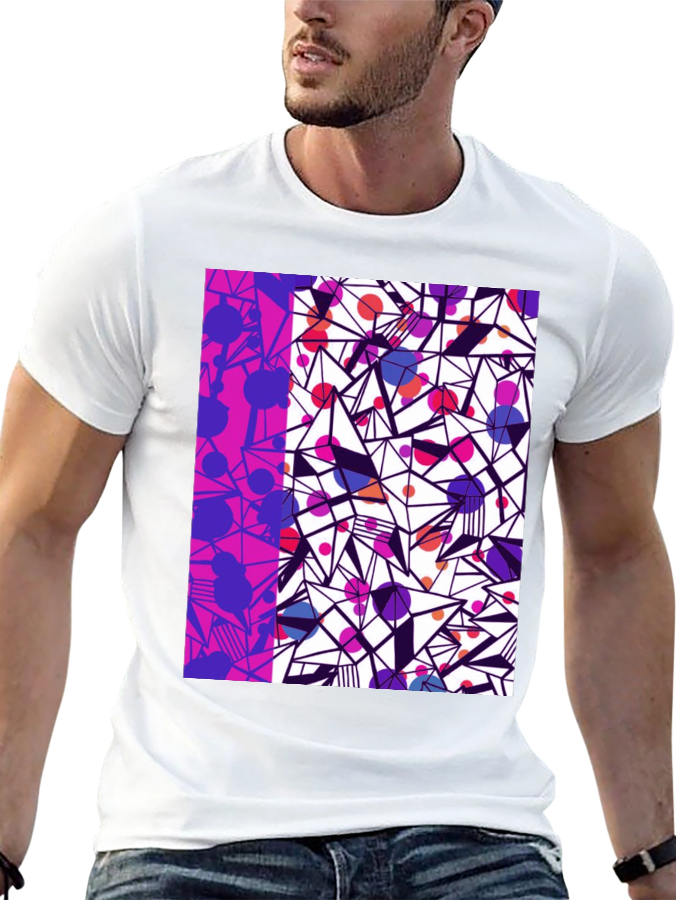 Camiseta Hombre Diseño Geométrico Moderno
