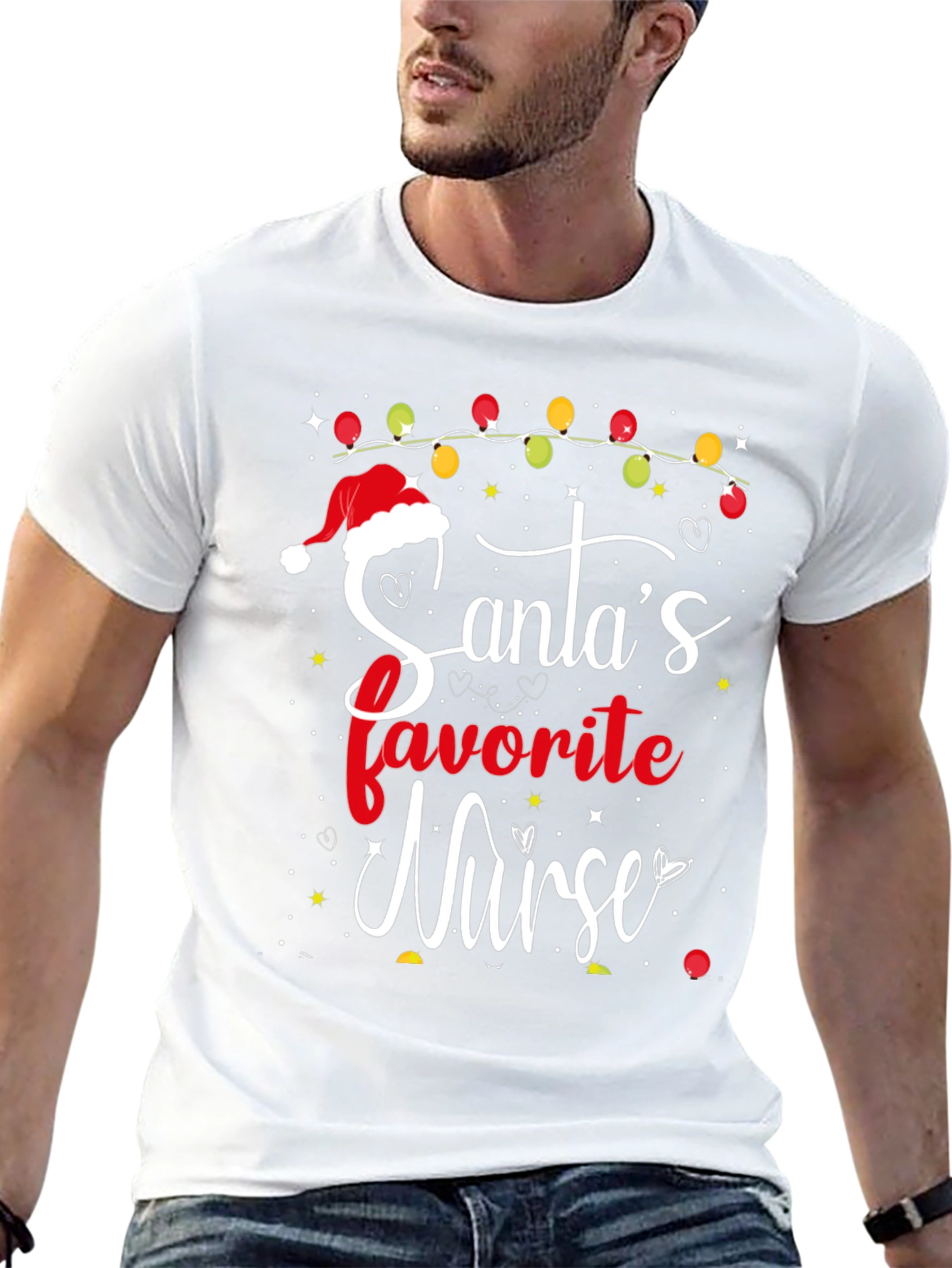 Camiseta Navideña Enfermera Favorita de Santa