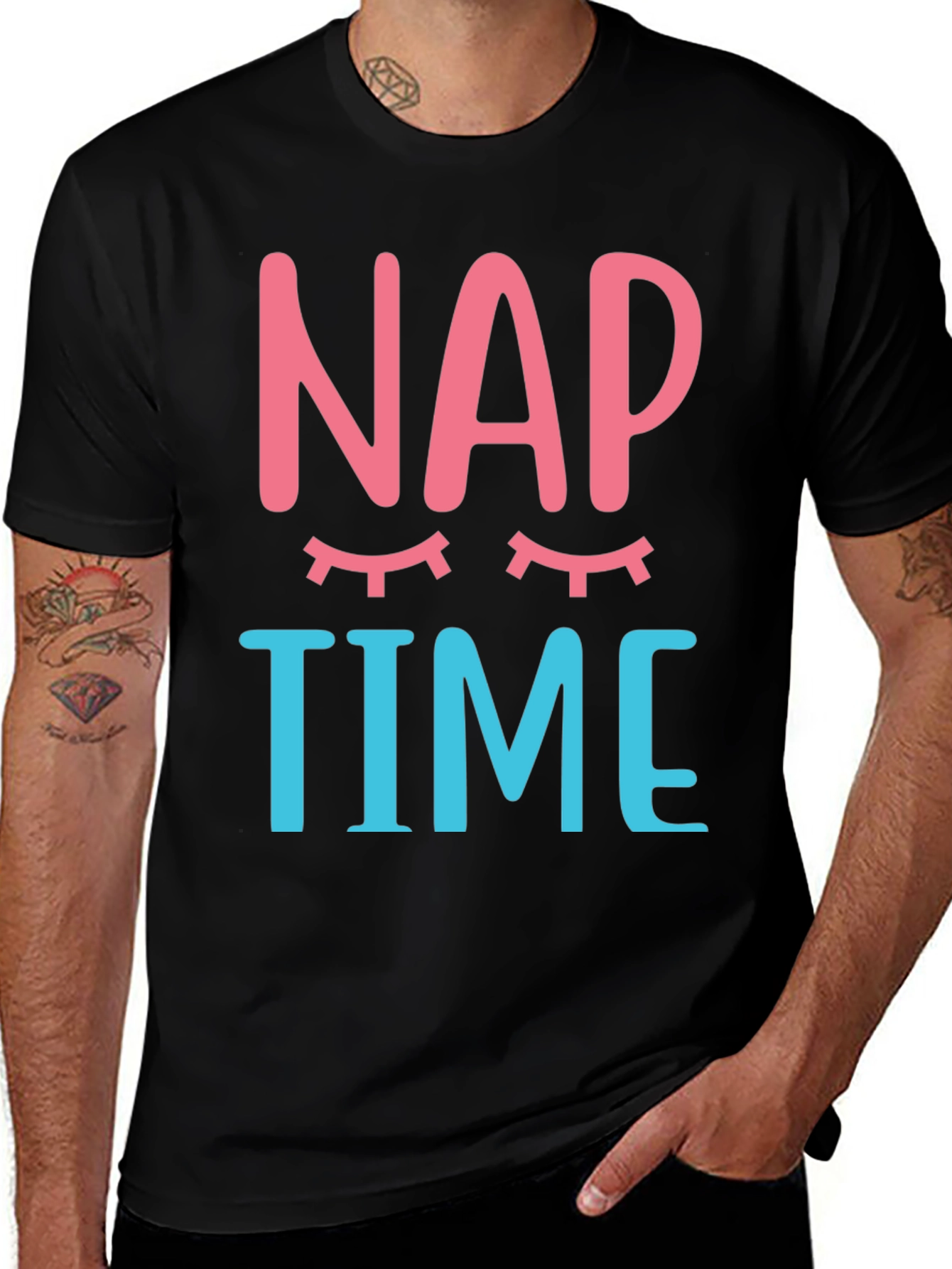 Camiseta Hombre Negra Nap Time