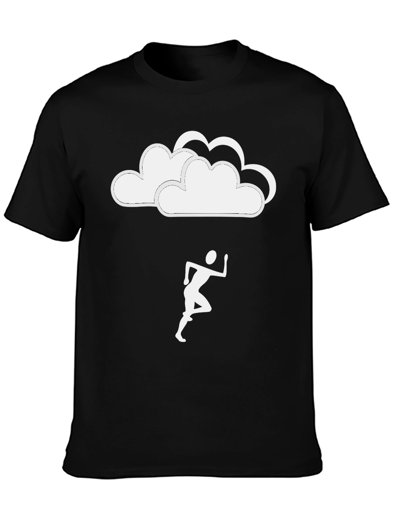 Camiseta Negra Nube Corredor Hombre