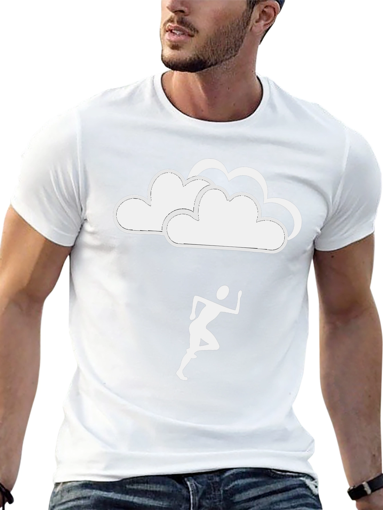 Camiseta Negra Nube Corredor Hombre
