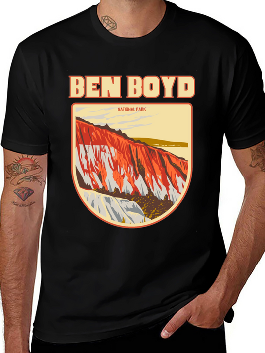 Camiseta Negra Ben Boyd National Park para Hombre