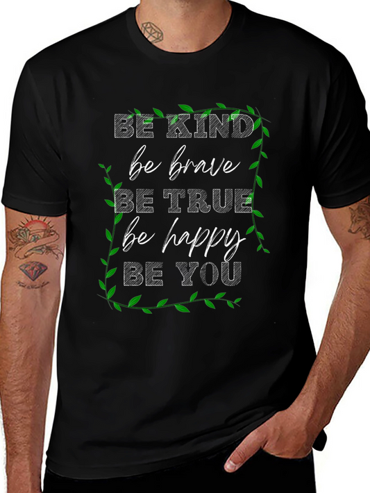Camiseta Negra Motivacional Be Kind para Hombre