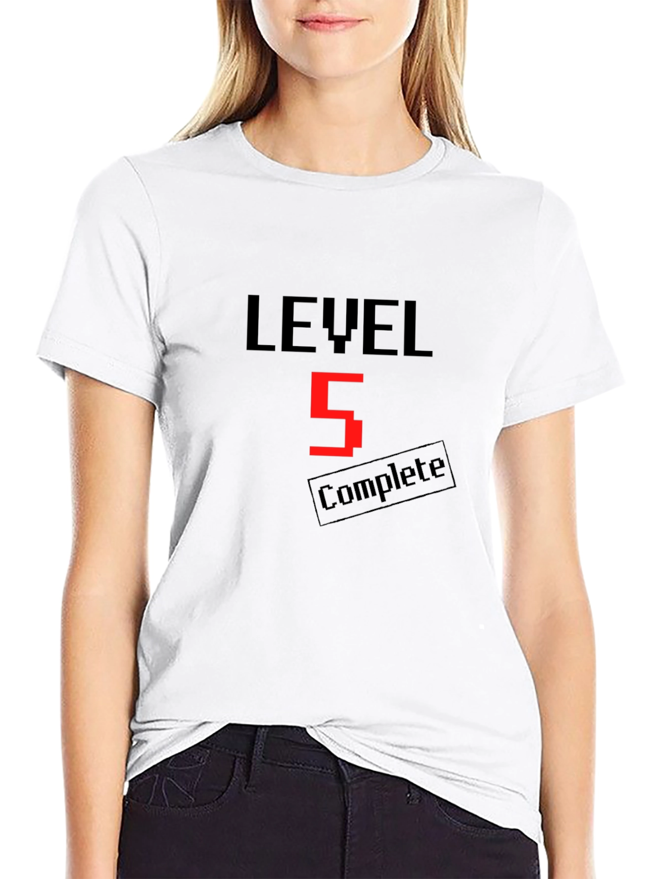 Camiseta Negra Nivel 5 Completado