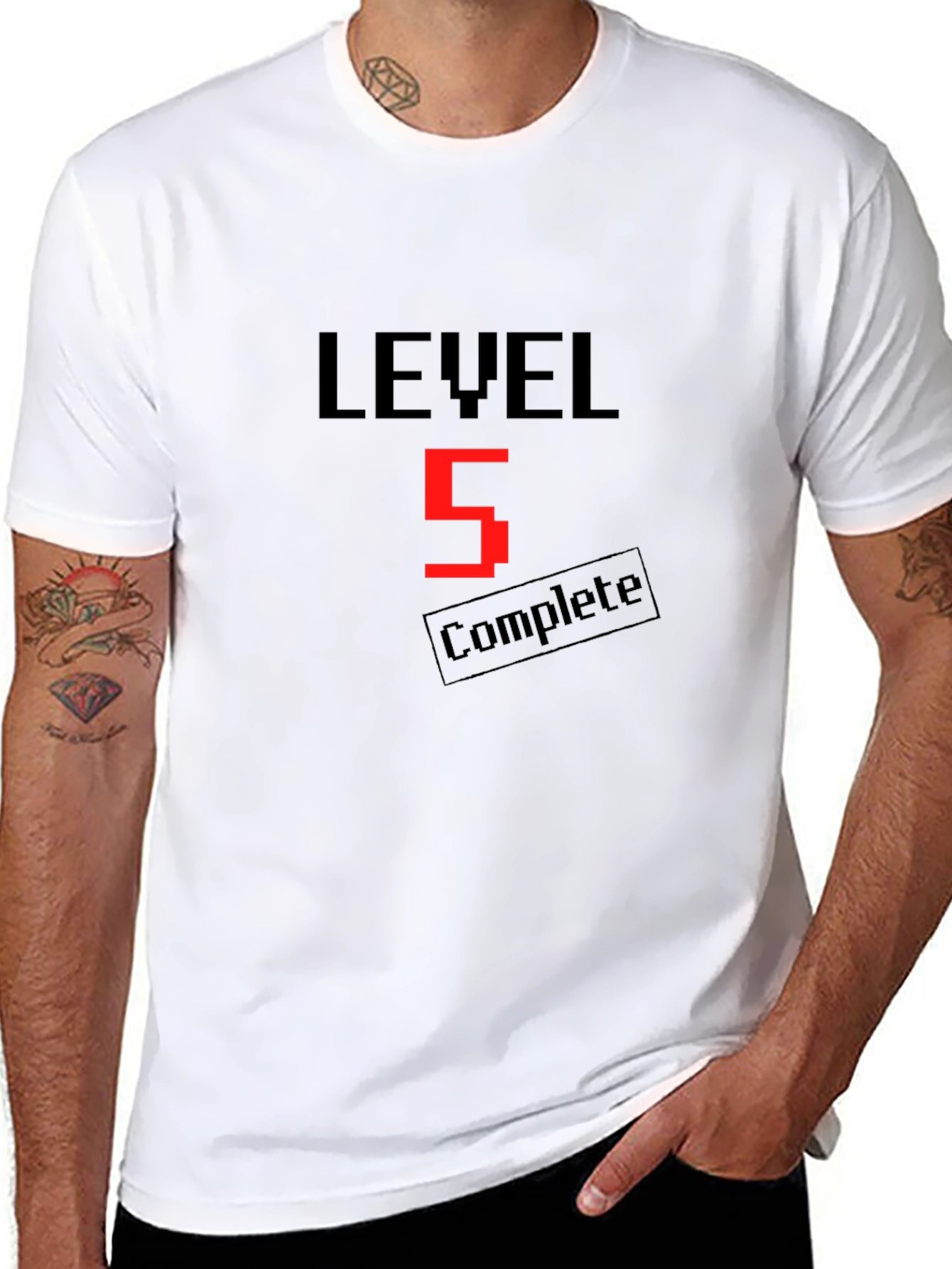Camiseta Negra Nivel 5 Completado