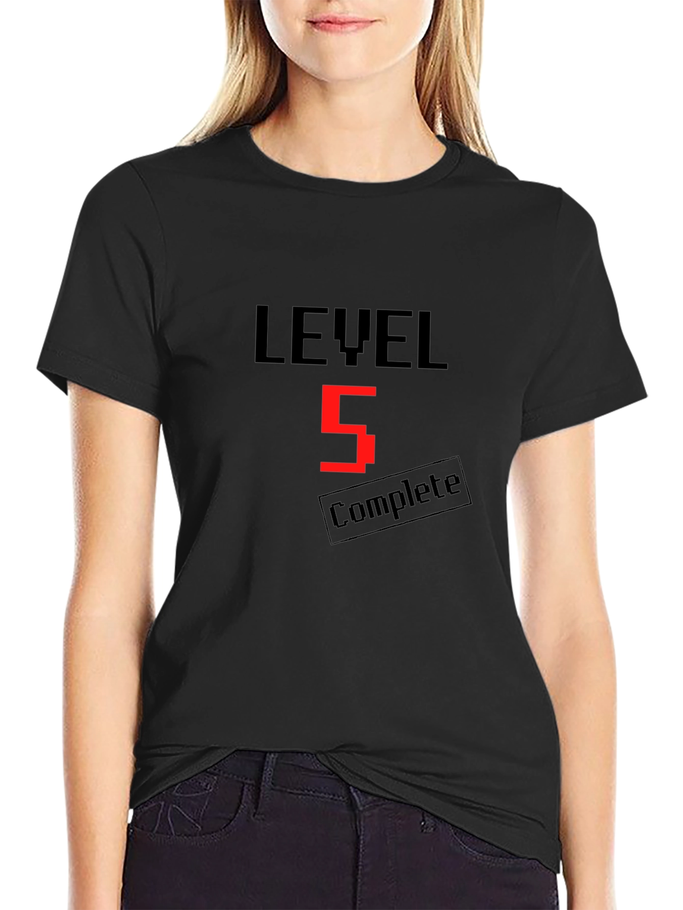 Camiseta Negra Nivel 5 Completado