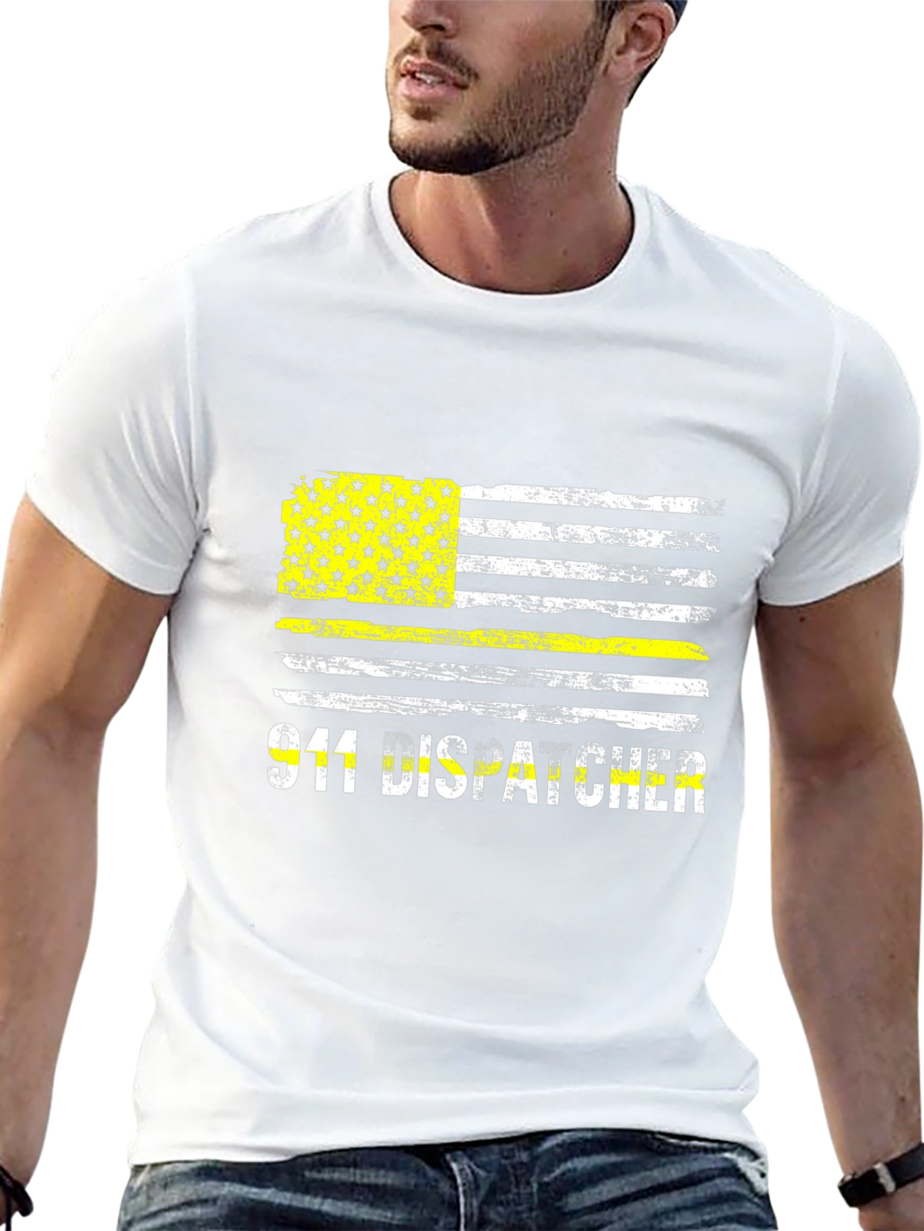 Camiseta 911 Dispatcher Bandera Grunge