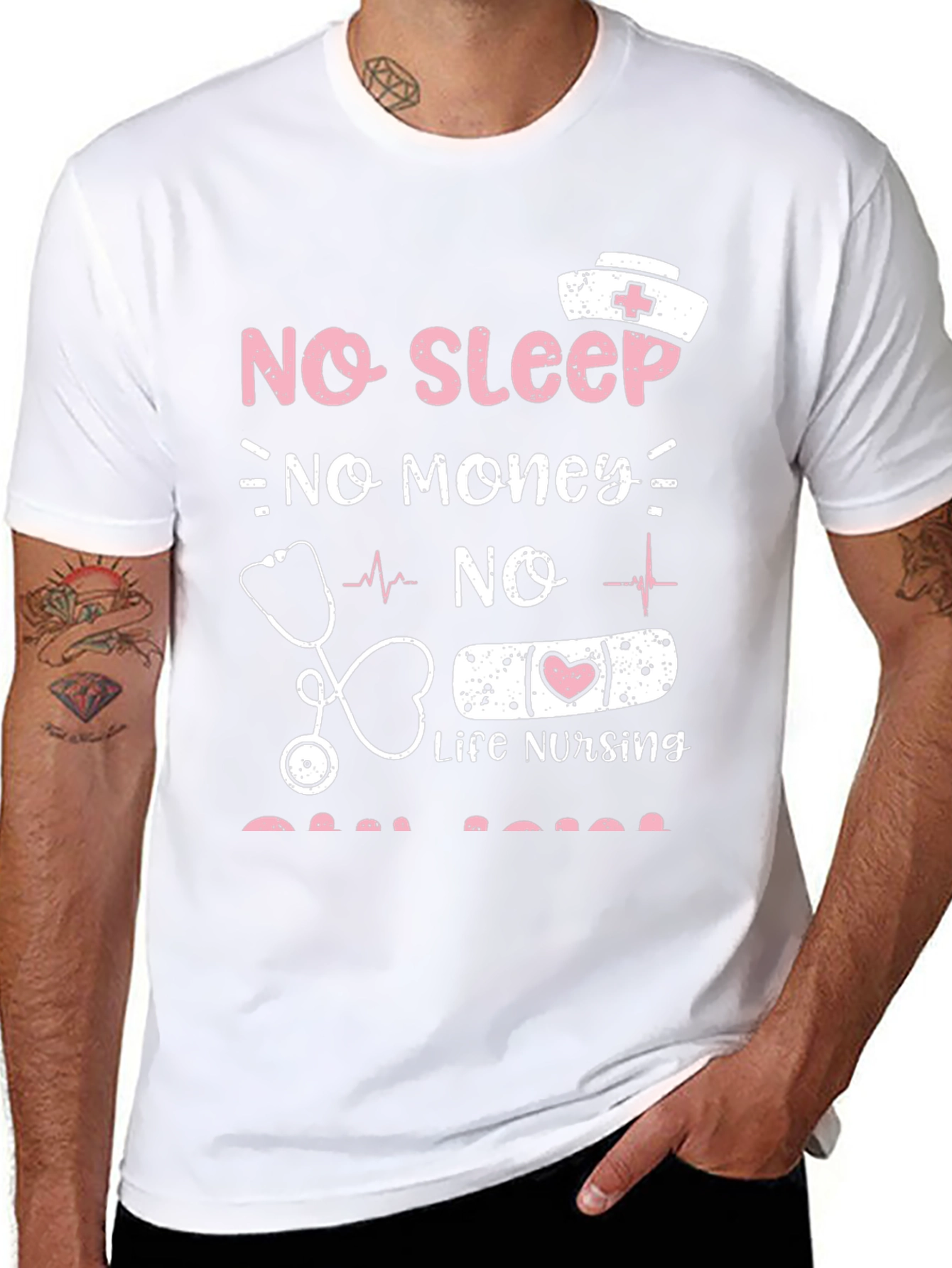 Camiseta No Sleep No Money No Life Nursing