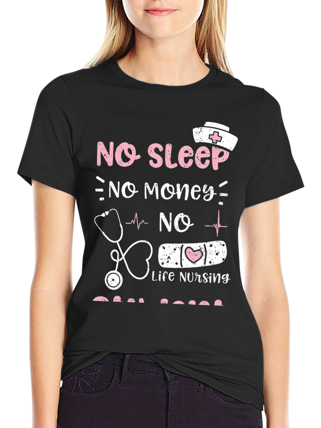 Camiseta No Sleep No Money No Life Nursing