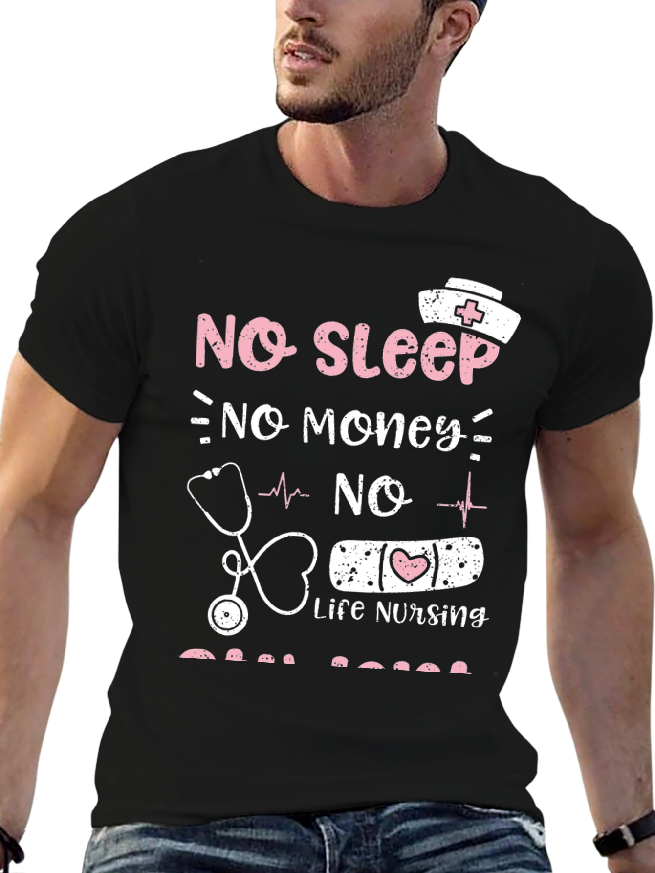 Camiseta No Sleep No Money No Life Nursing
