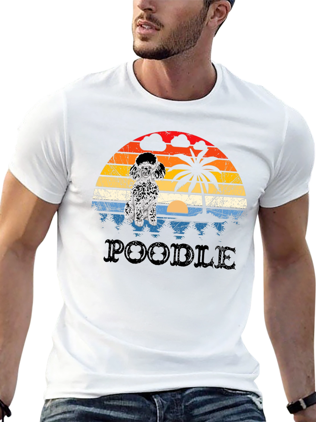 Poodle Sunset Graphic T-Shirt
