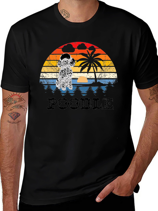 Poodle Sunset Graphic T-Shirt