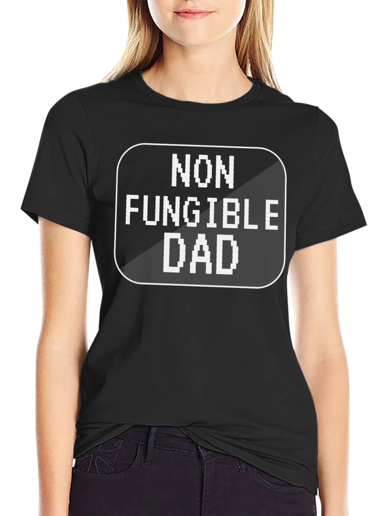 Camiseta Negra Non Fungible Dad para Papás Modernos