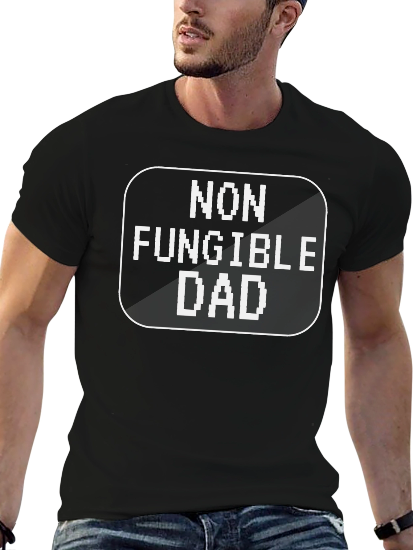 Camiseta Negra Non Fungible Dad para Papás Modernos