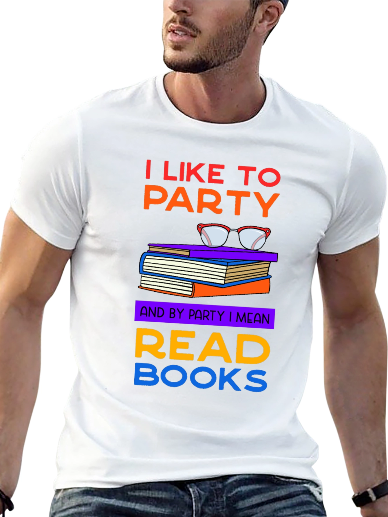 Camiseta Negra: I Like to Party Read Books