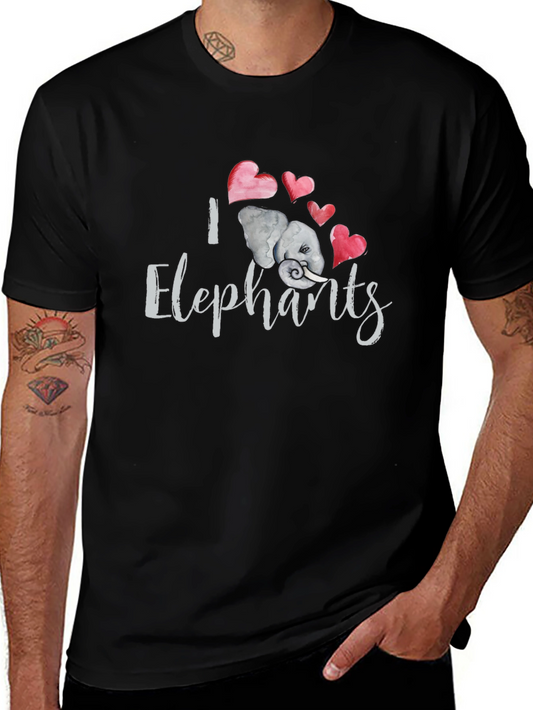 I Love Elephants Graphic T-Shirt