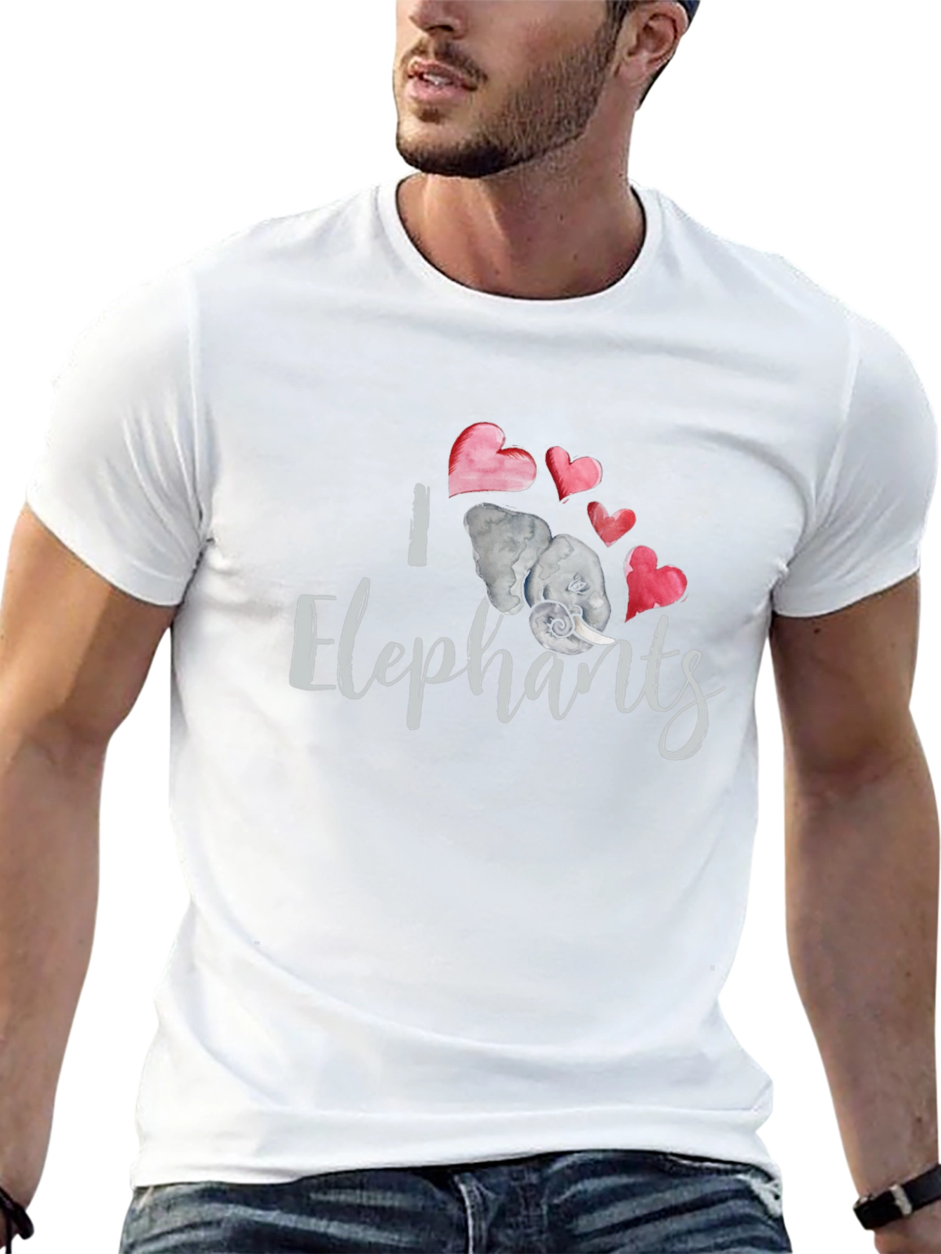 I Love Elephants Graphic T-Shirt