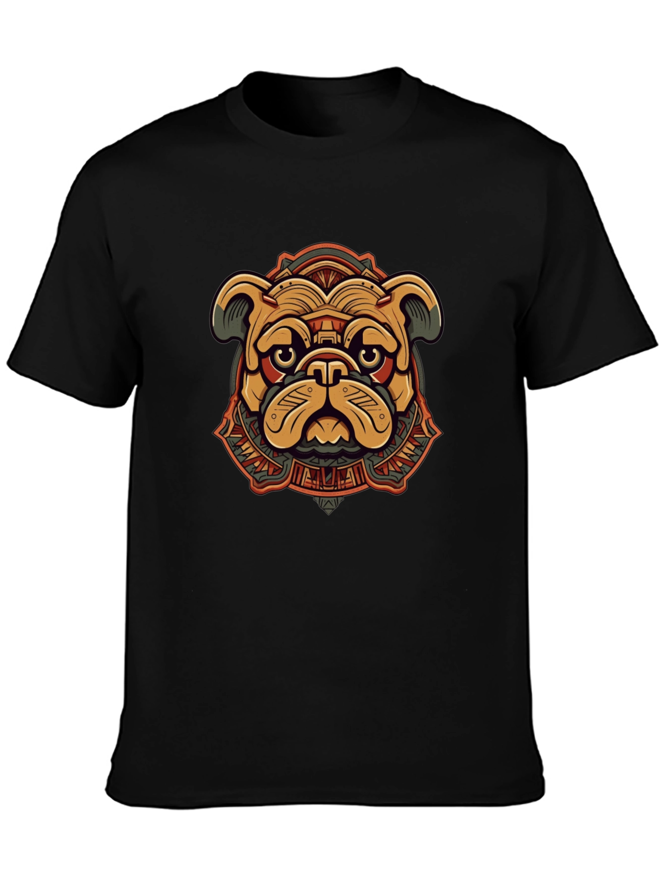 Camiseta Negra Bulldog Estilizado