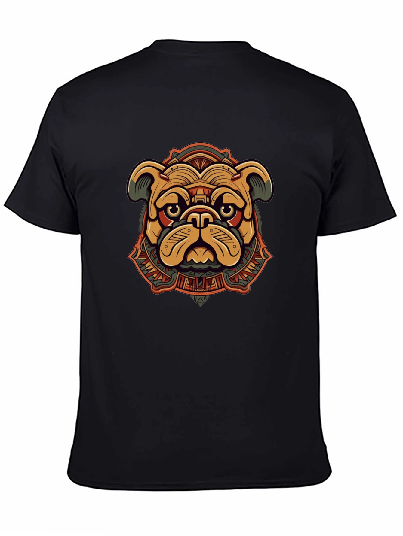 Camiseta Negra Bulldog Estilizado