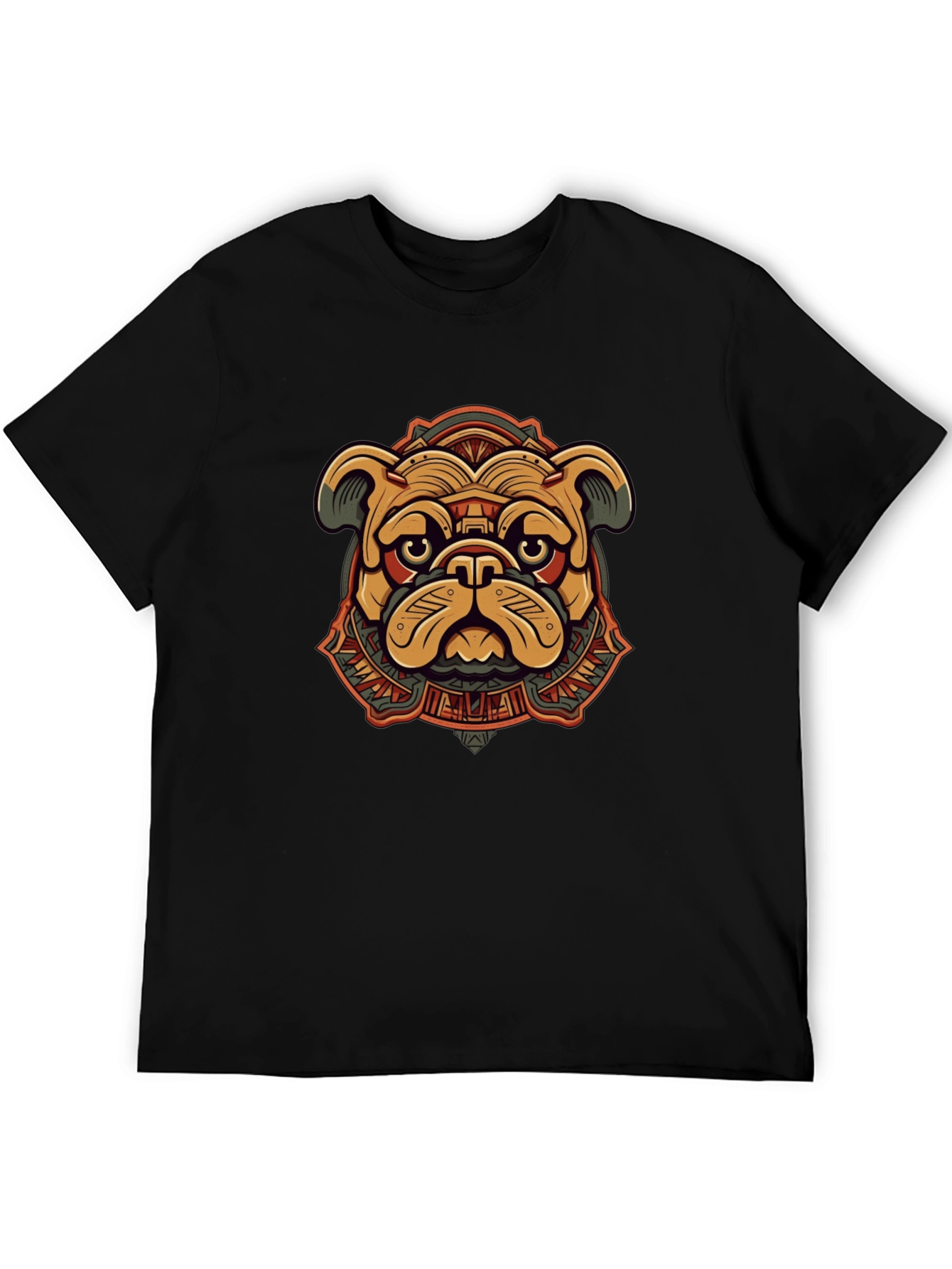 Camiseta Negra Bulldog Estilizado