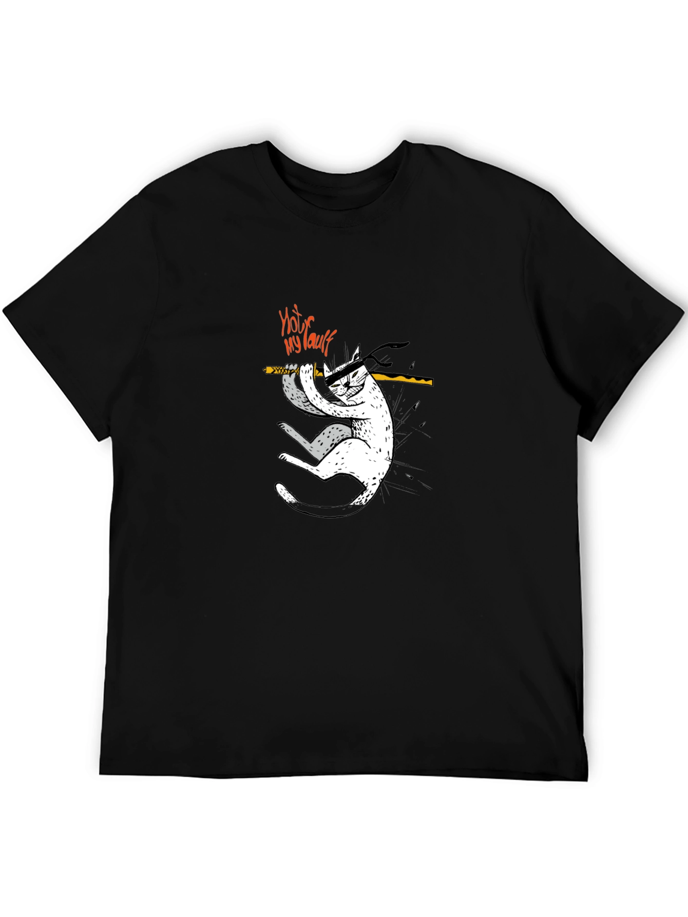 Camiseta Negra No es Mi Culpa Gato Ninja