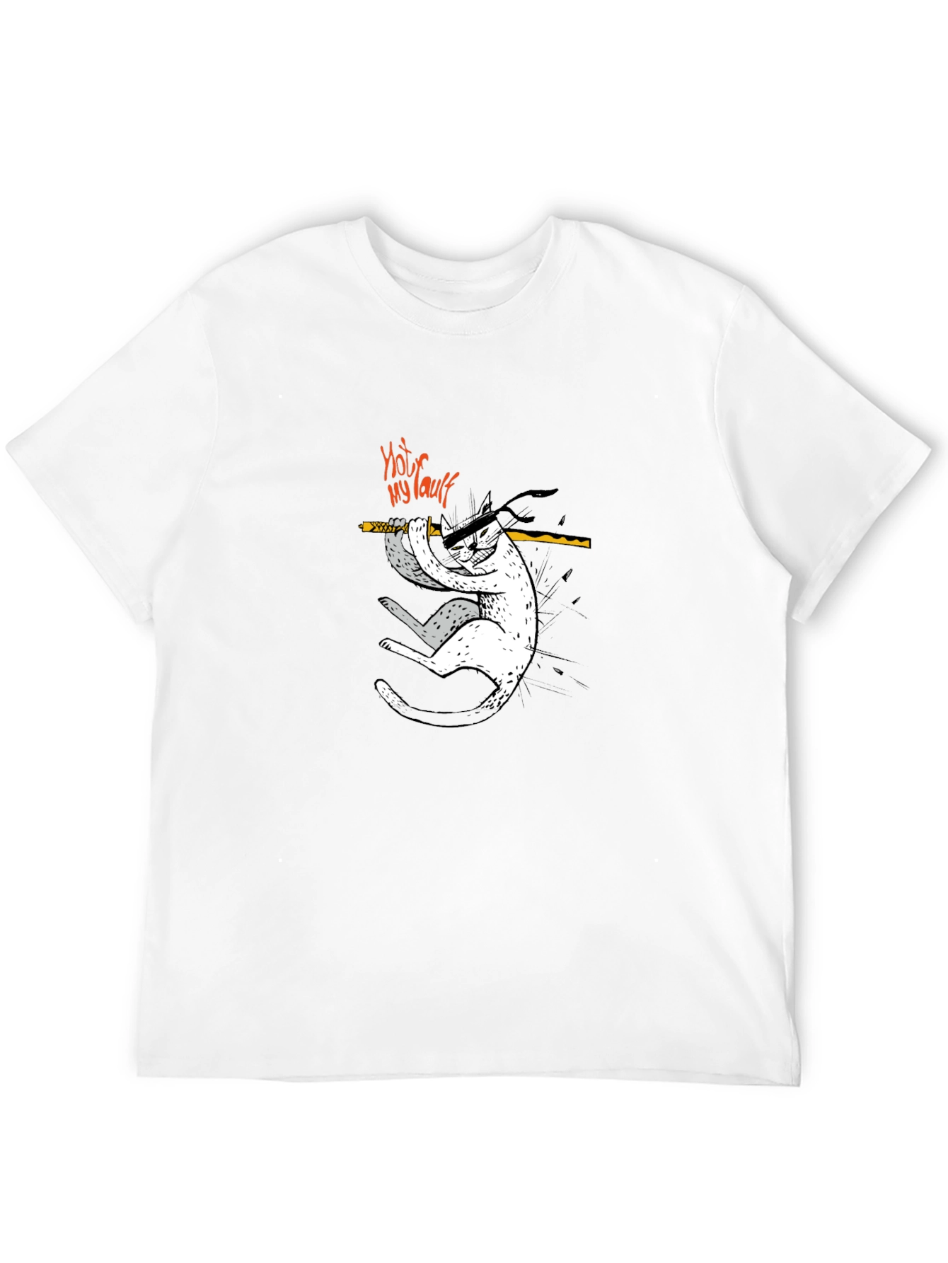 Camiseta Negra No es Mi Culpa Gato Ninja