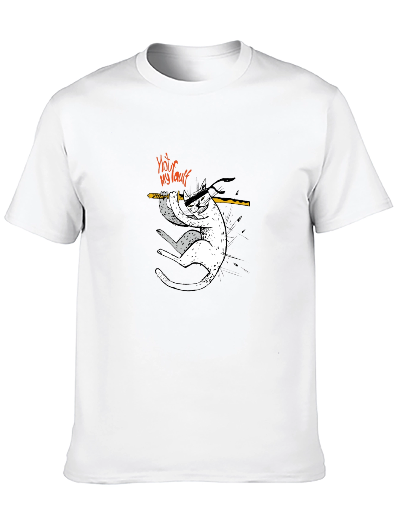 Camiseta Negra No es Mi Culpa Gato Ninja