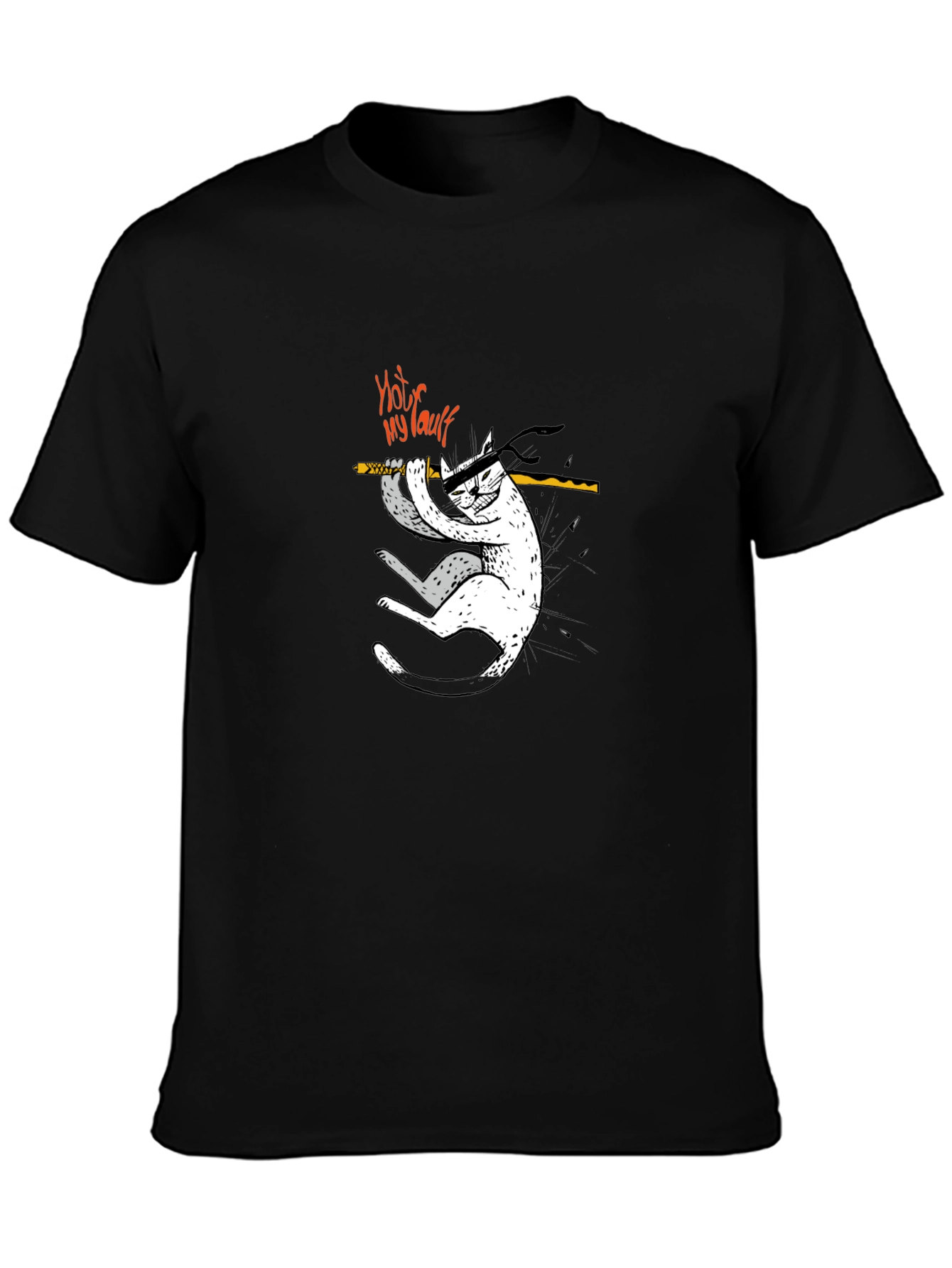 Camiseta Negra No es Mi Culpa Gato Ninja