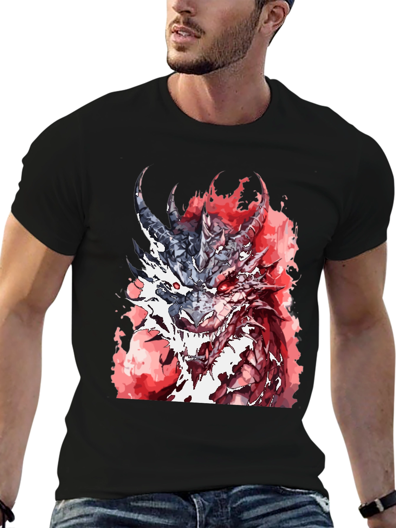 Camiseta Dragón Rojo Fuego - Diseño Imponente