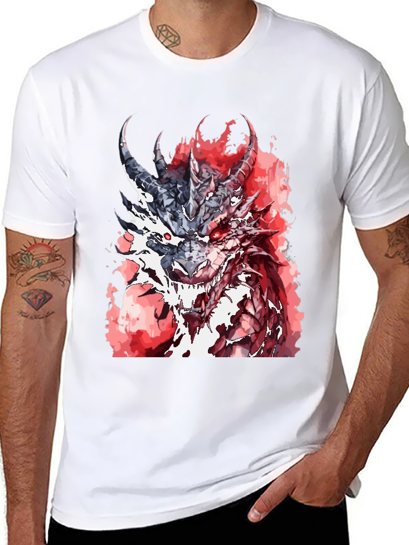 Camiseta Dragón Rojo Fuego - Diseño Imponente