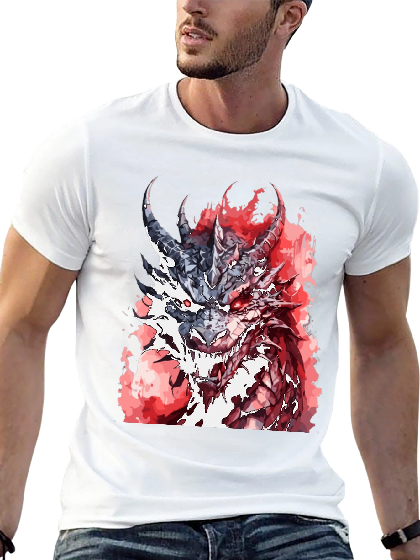 Camiseta Dragón Rojo Fuego - Diseño Imponente