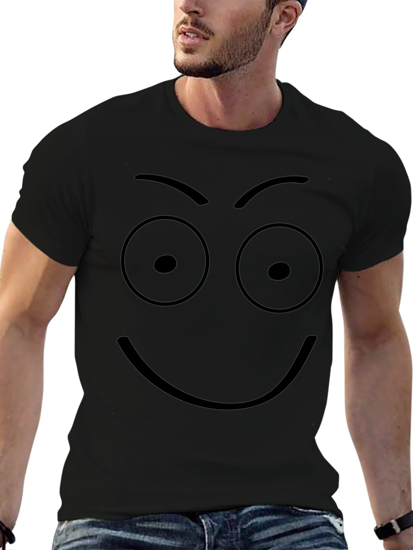 Camiseta Negra con Cara Sonriente