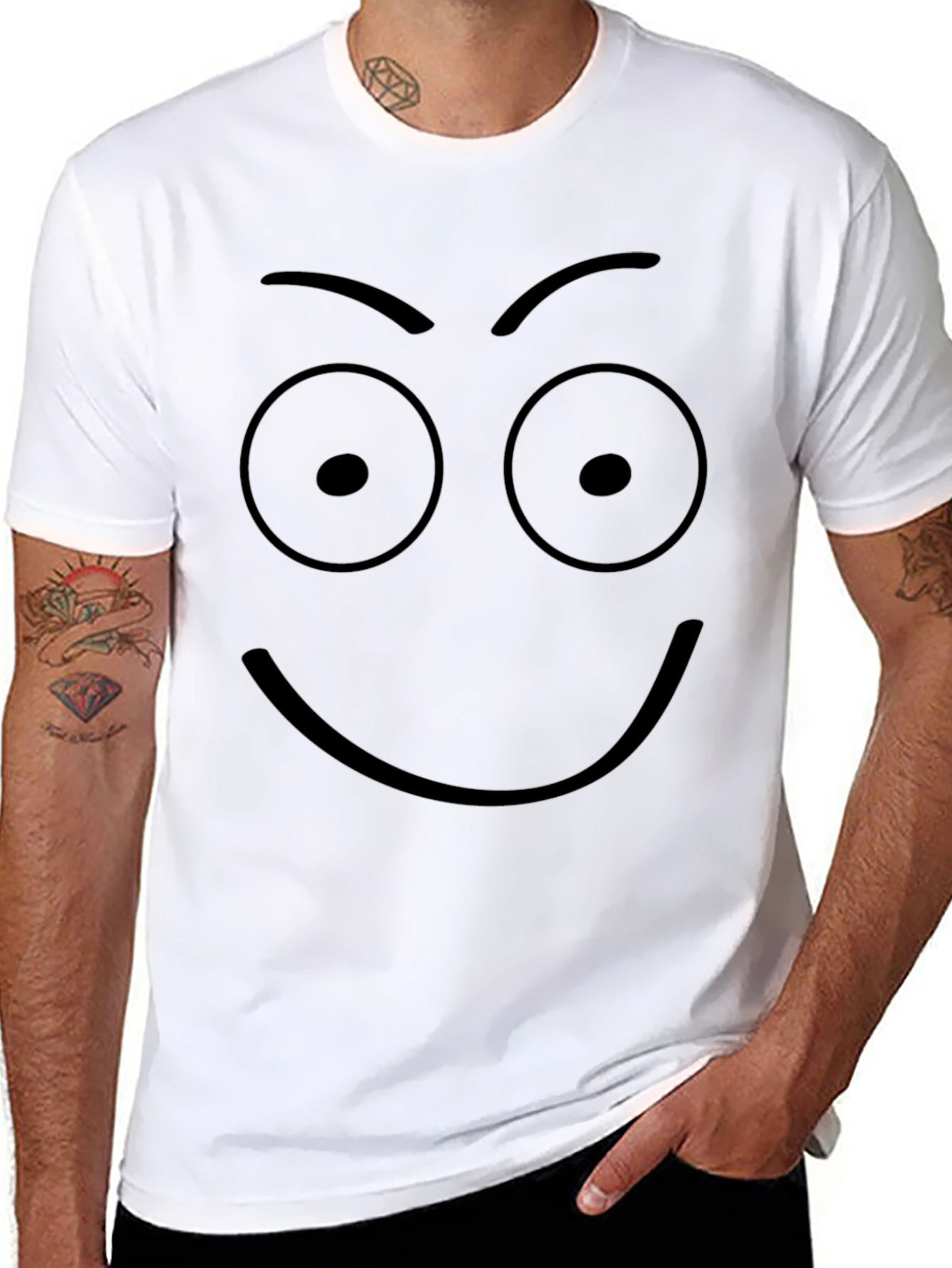 Camiseta Negra con Cara Sonriente