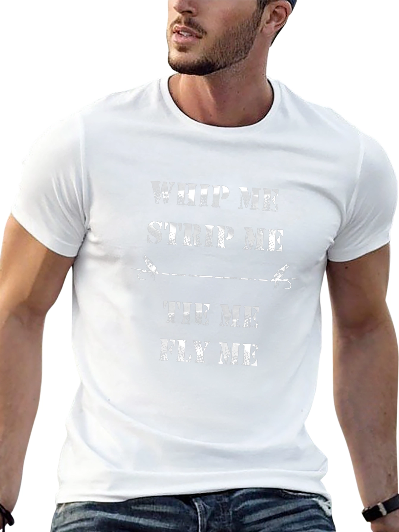 Camiseta Negra con Diseño de Pesca con Mosca