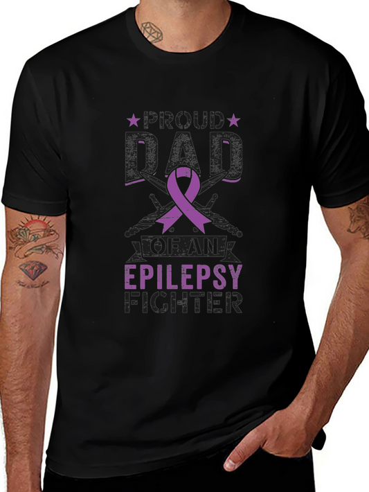 Camiseta Negra: Orgulloso Papá de un Luchador contra la Epilepsia