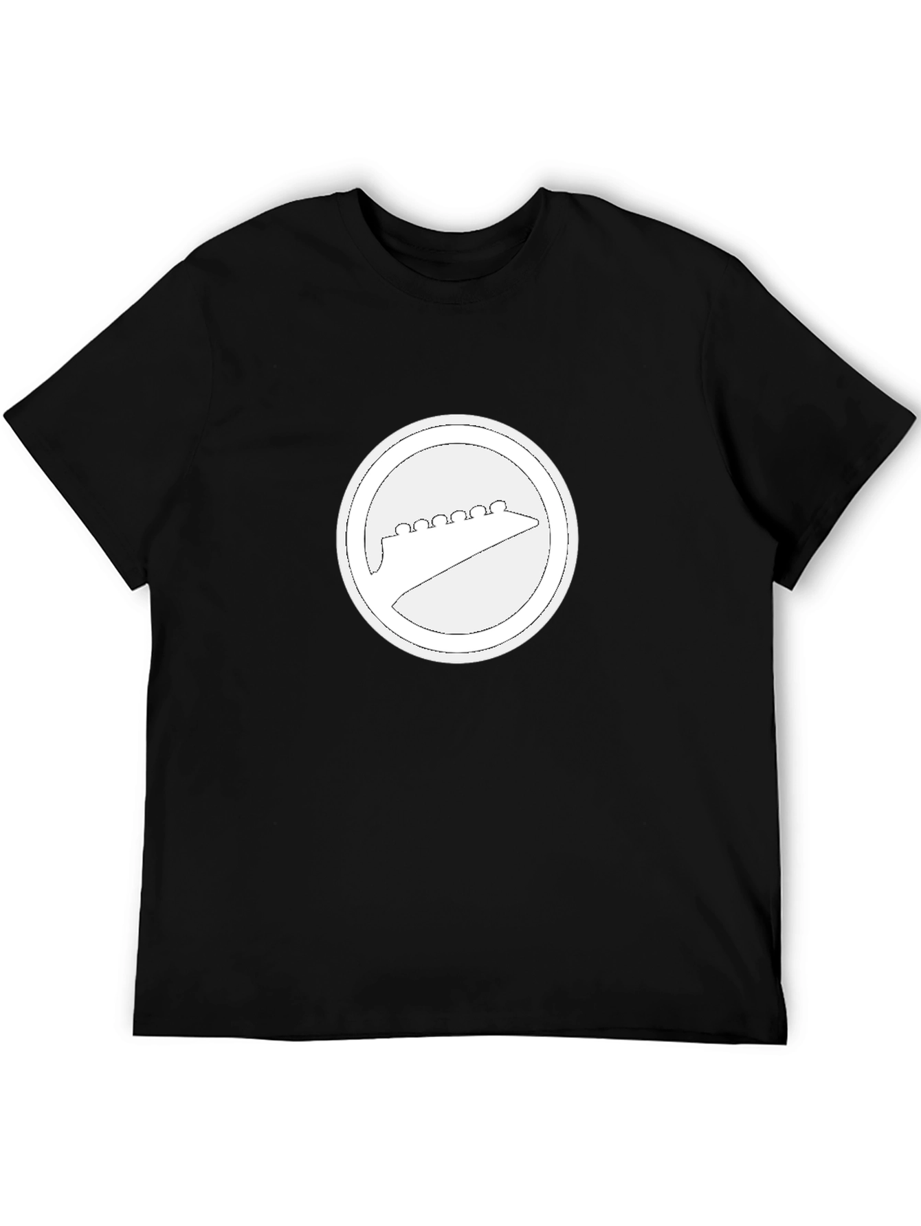 Camiseta Negra con Diseño Circular Abstracto