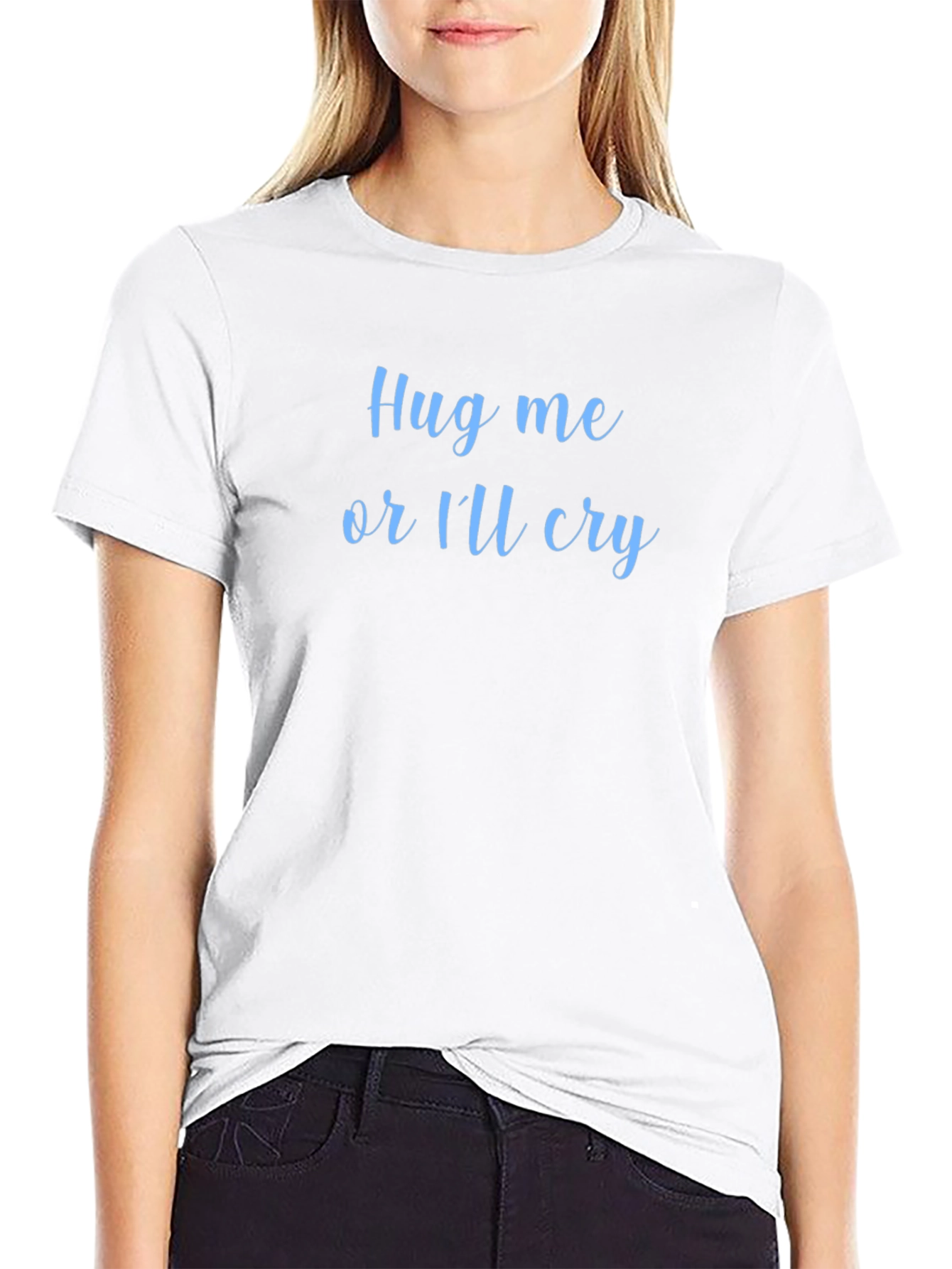 Camiseta Negra Abrázame o Lloraré