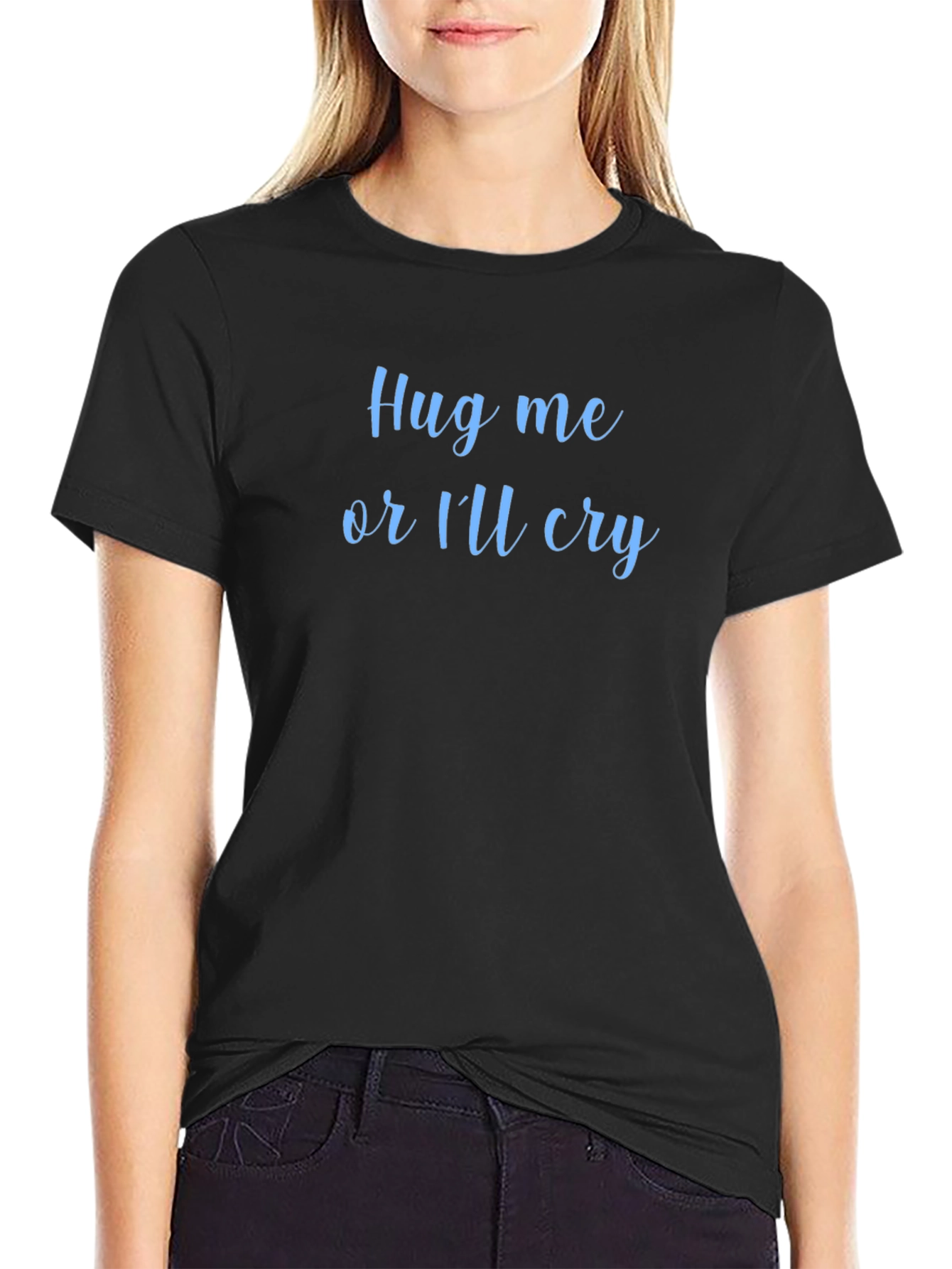 Camiseta Negra Abrázame o Lloraré