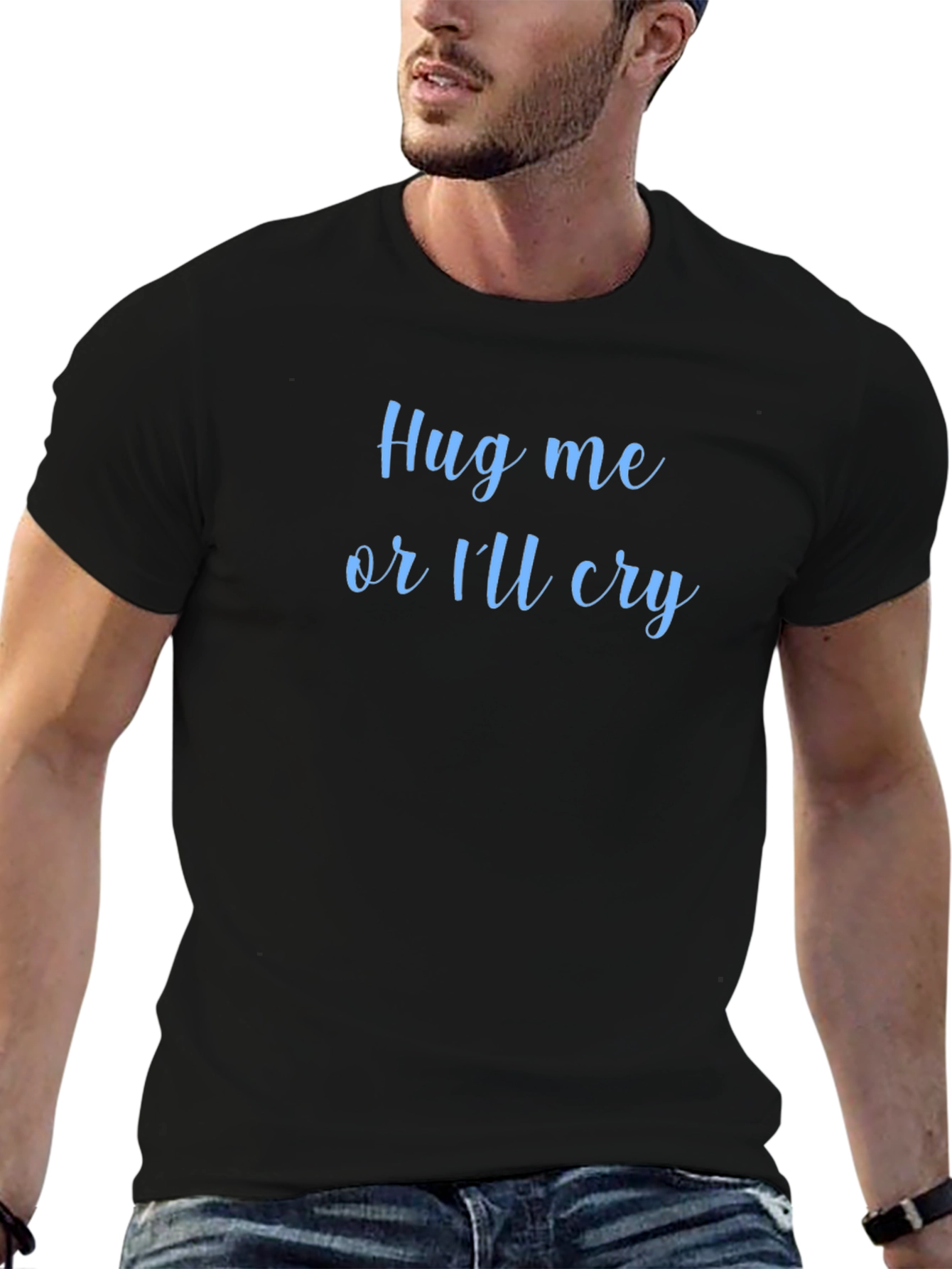 Camiseta Negra Abrázame o Lloraré