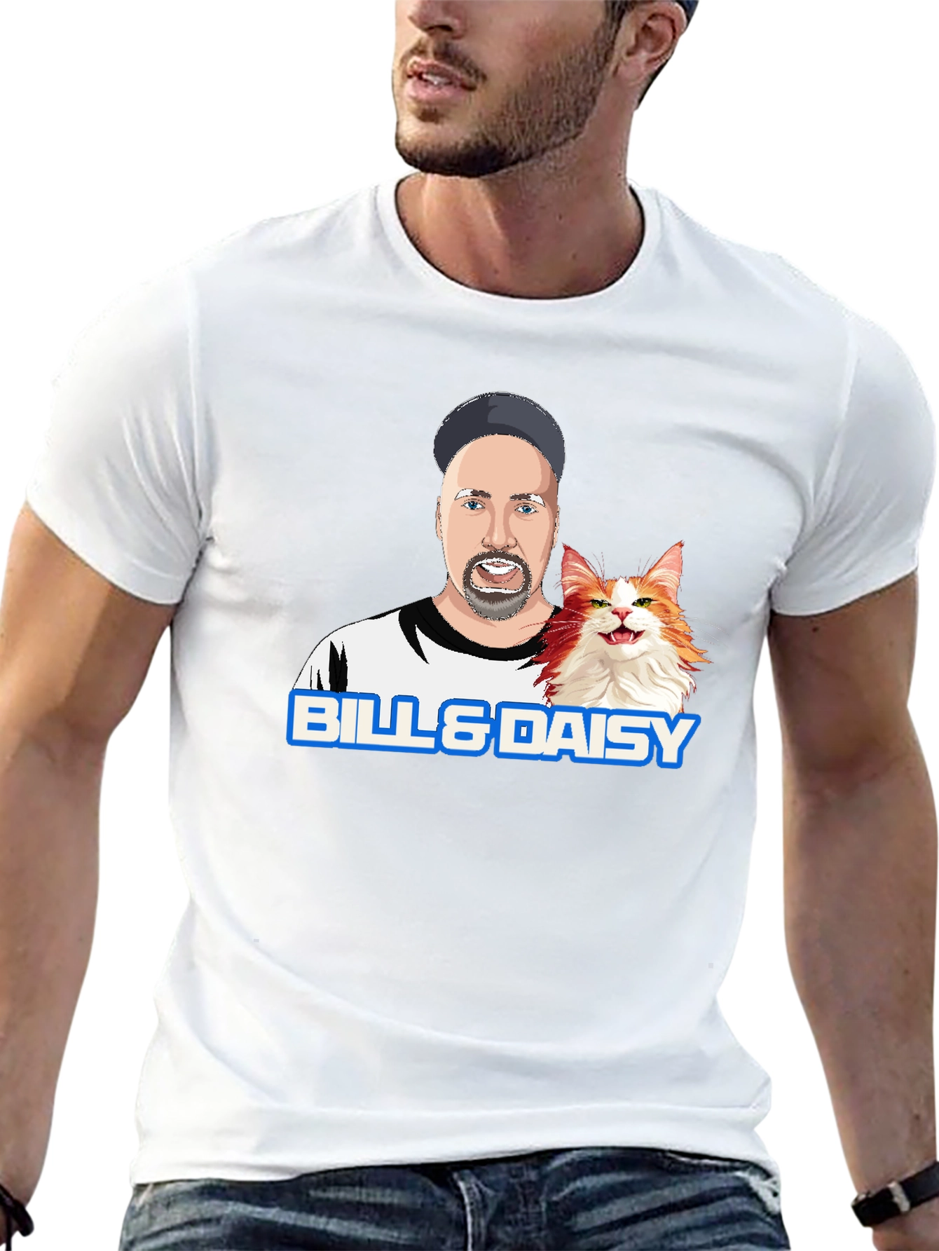 Bill & Daisy Cartoon Graphic T-Shirt