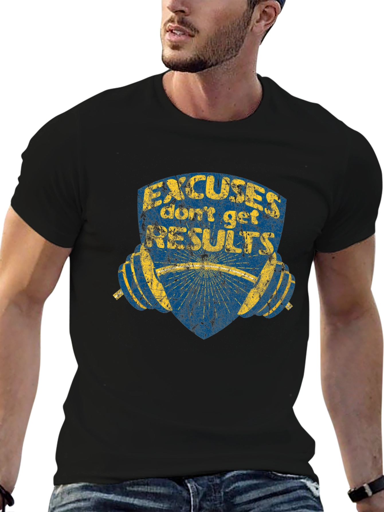 Camiseta Negra de Entrenamieno - Sin Excusas