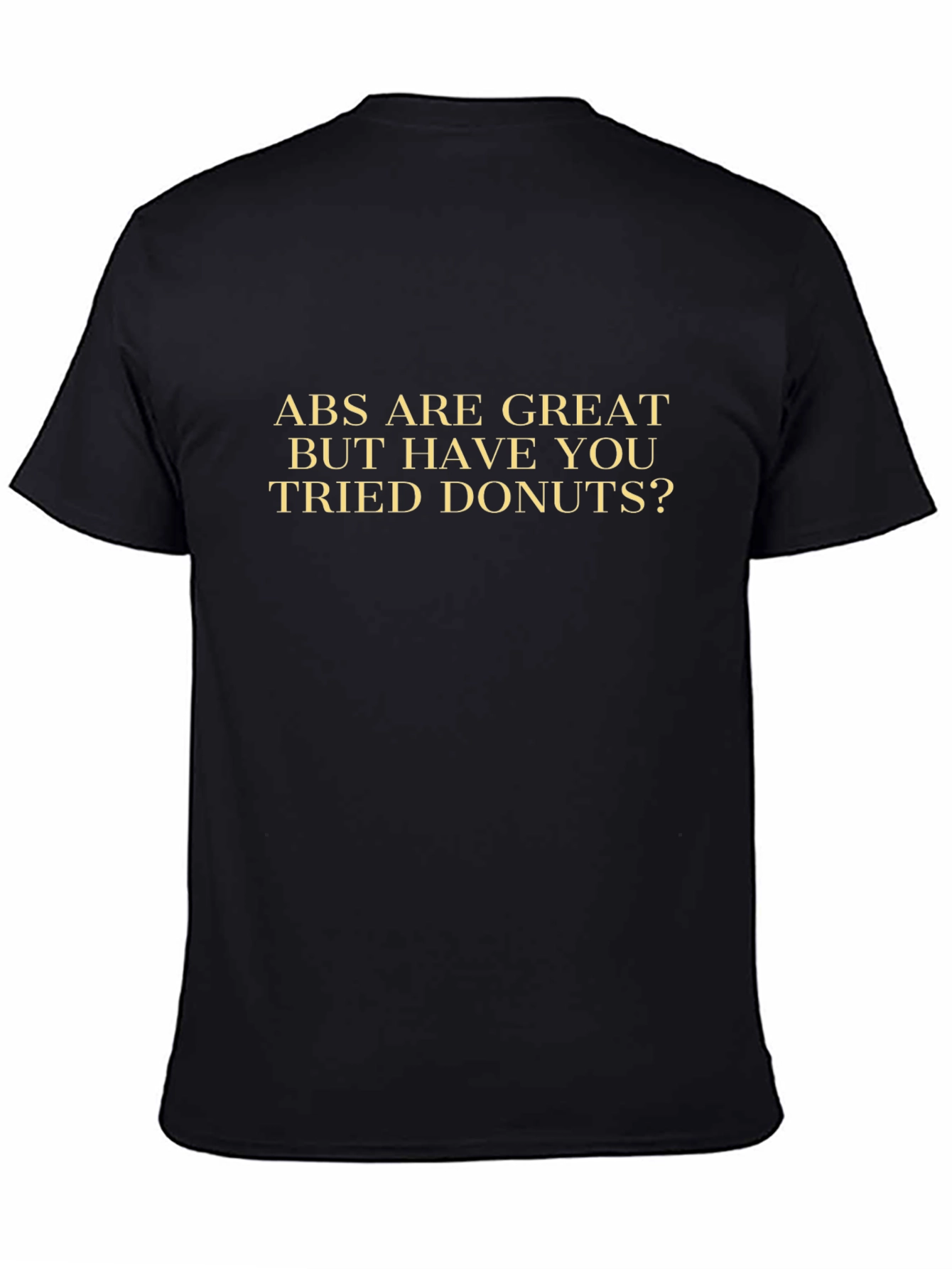 Camiseta Negra Divertida: ¡Abs vs. Donas!