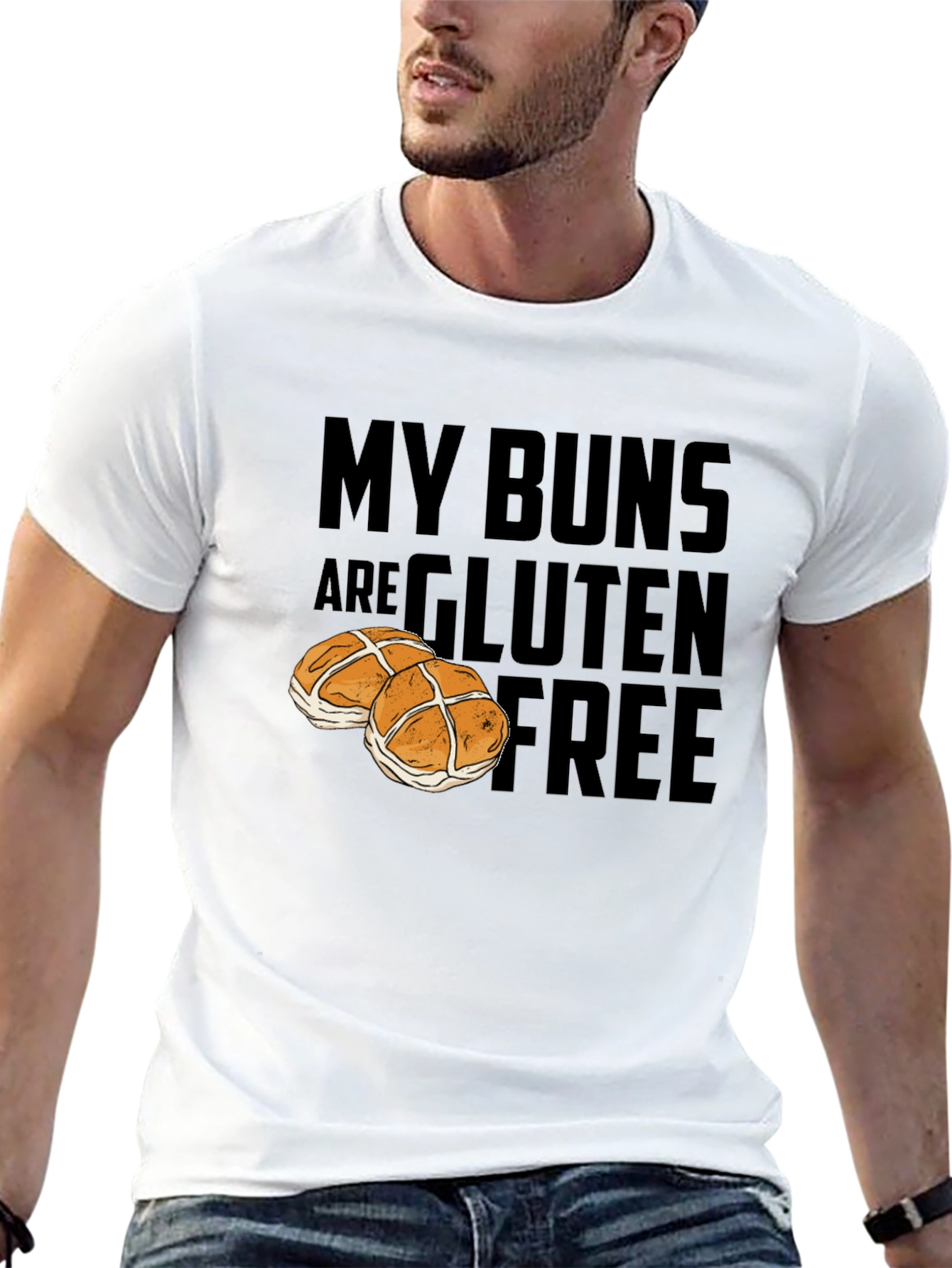 Camiseta Divertida My Buns Are Gluten Free